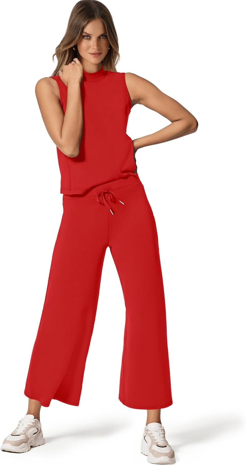 Zweiteiliges Lounge-Set Damen Sommer - Oberteil mit Stehkragen und kurze Hose mit weitem Bein - Bild 38 von 120