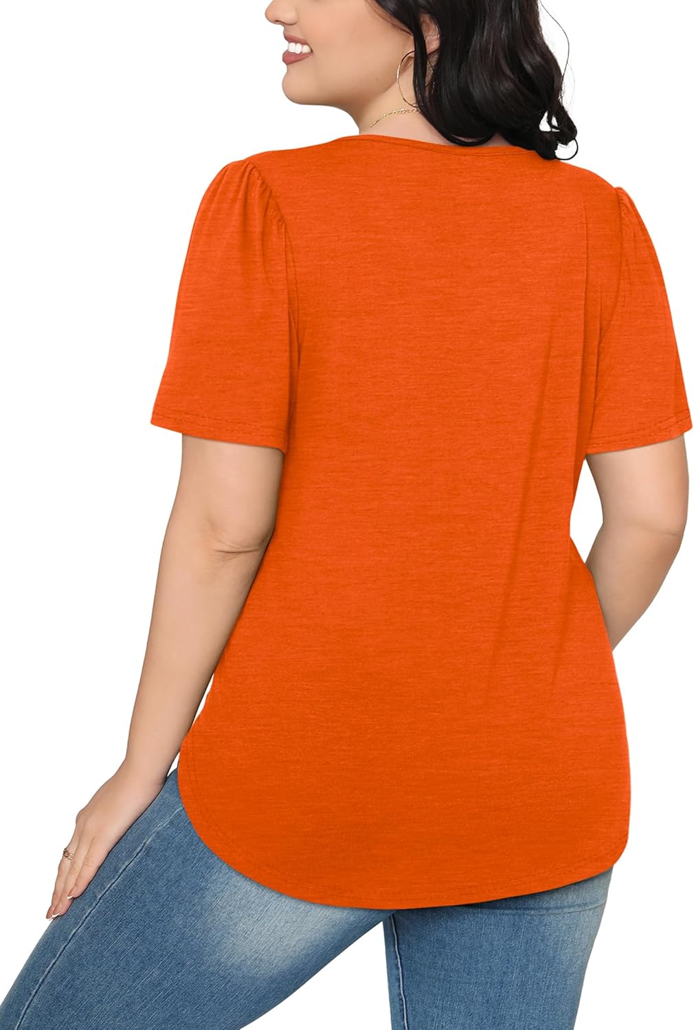 Women’s Short Sleeve Pleated T-Shirt - Casual Scooped Neck Summer Blouse - Picture 33 of 266