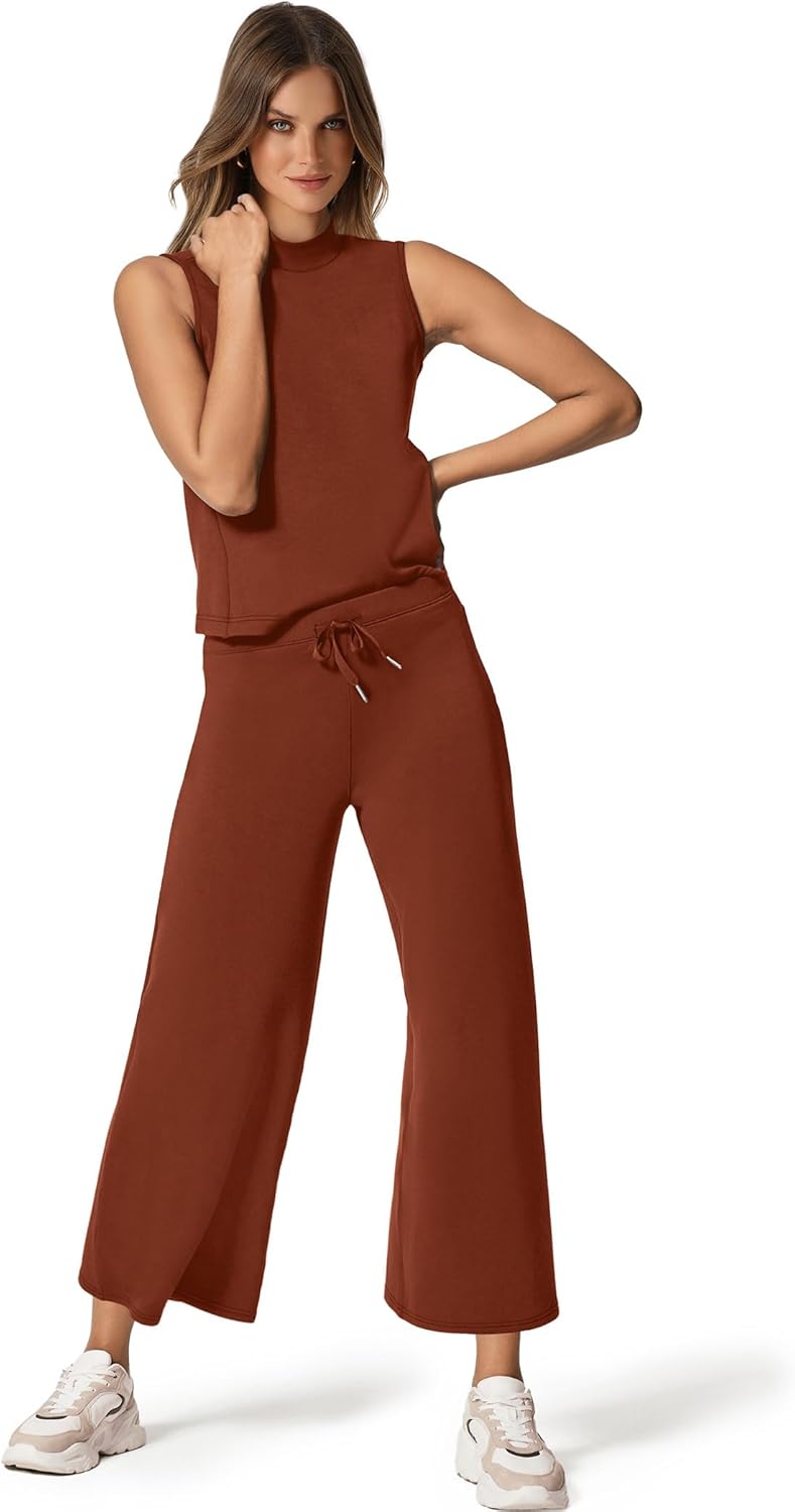 Zweiteiliges Lounge-Set Damen Sommer - Oberteil mit Stehkragen und kurze Hose mit weitem Bein - Bild 62 von 120
