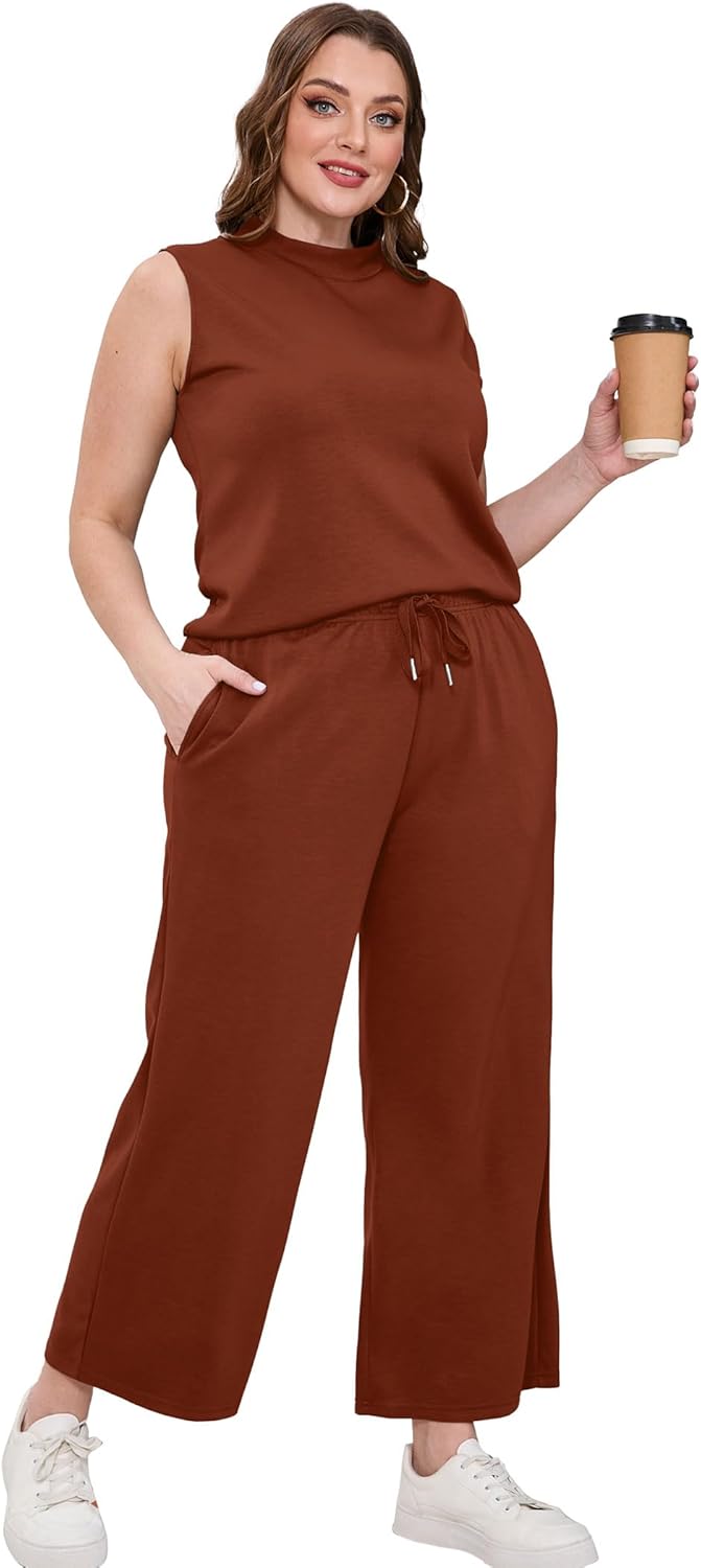 Zweiteiliges Lounge-Set Damen Sommer - Oberteil mit Stehkragen und kurze Hose mit weitem Bein - Bild 64 von 120
