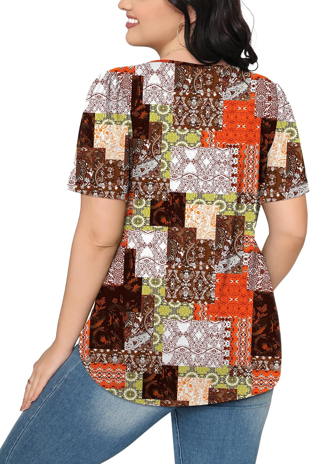 Women’s Short Sleeve Pleated T-Shirt - Casual Scooped Neck Summer Blouse - Picture 82 of 266