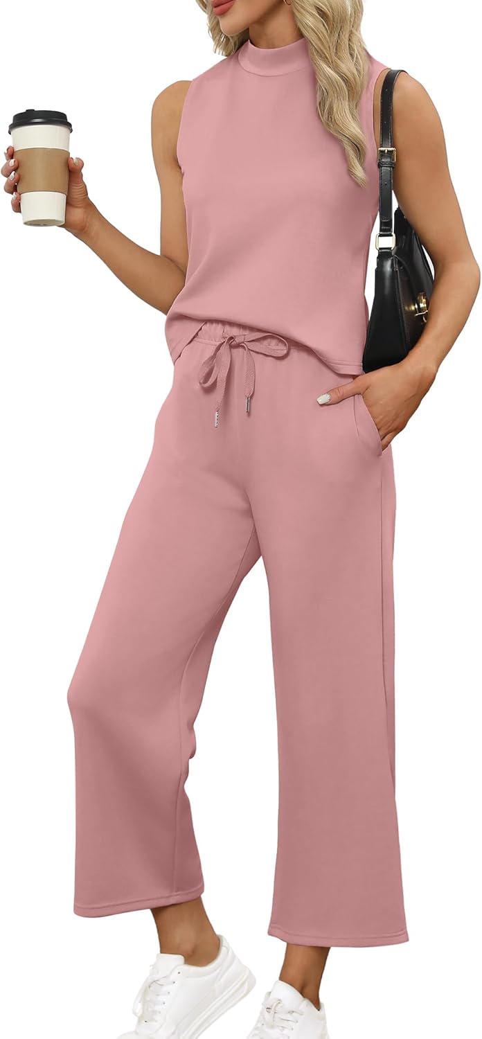 Zweiteiliges Lounge-Set Damen Sommer - Oberteil mit Stehkragen und kurze Hose mit weitem Bein - Bild 103 von 120