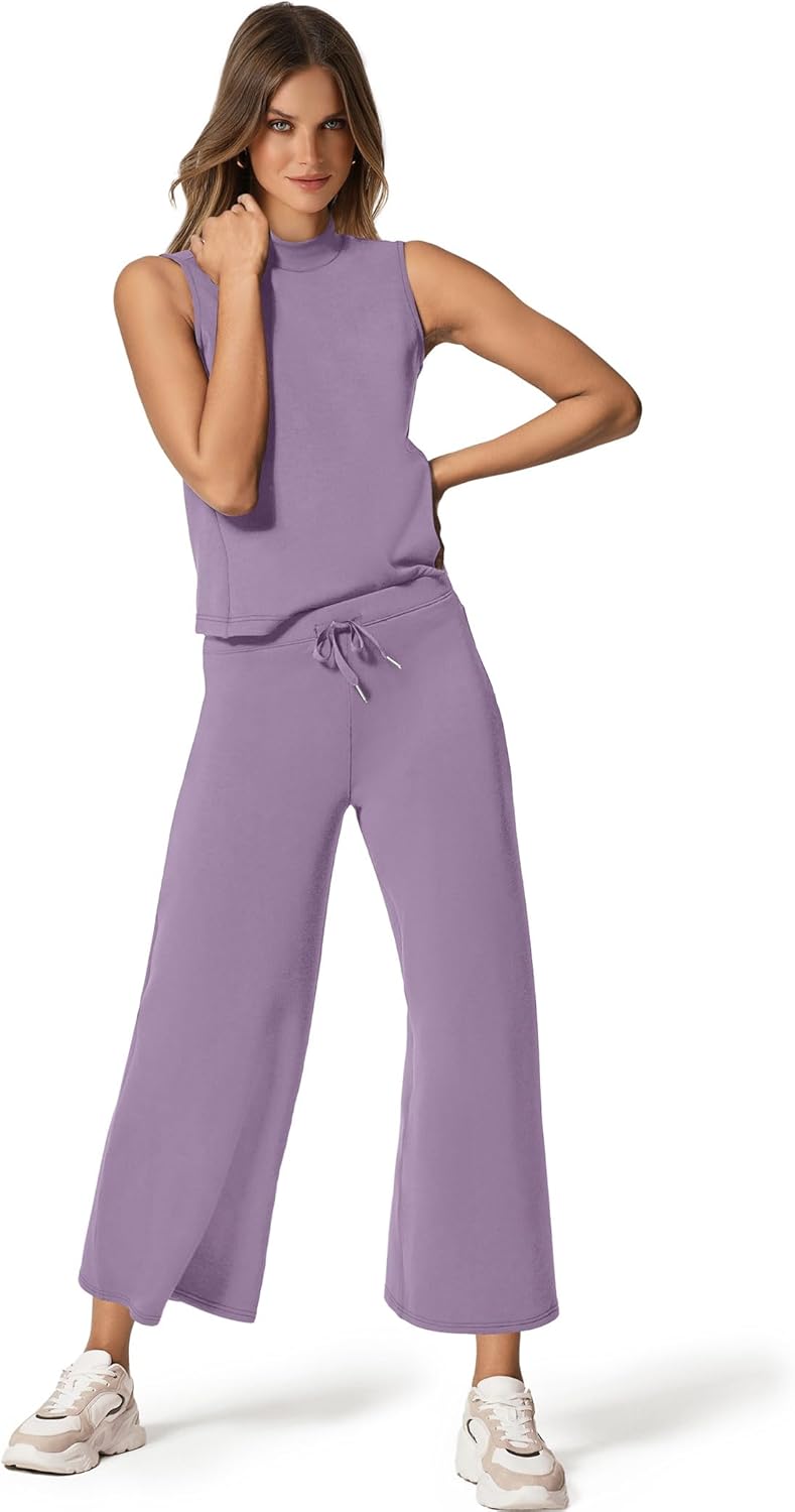 Zweiteiliges Lounge-Set Damen Sommer - Oberteil mit Stehkragen und kurze Hose mit weitem Bein - Bild 110 von 120