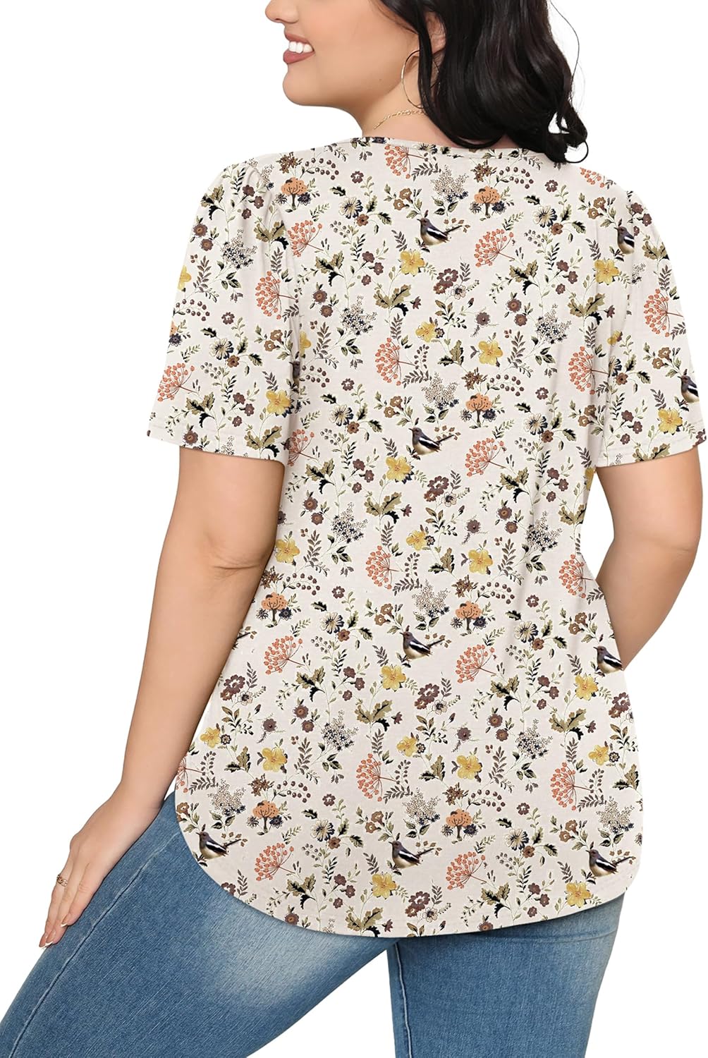 Women’s Short Sleeve Pleated T-Shirt - Casual Scooped Neck Summer Blouse - Picture 114 of 266
