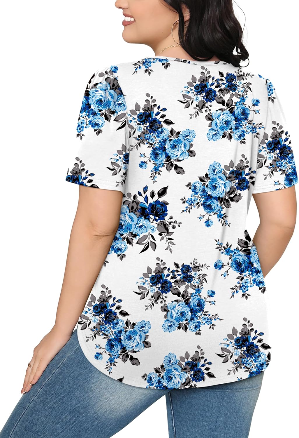 Women’s Short Sleeve Pleated T-Shirt - Casual Scooped Neck Summer Blouse - Picture 145 of 266