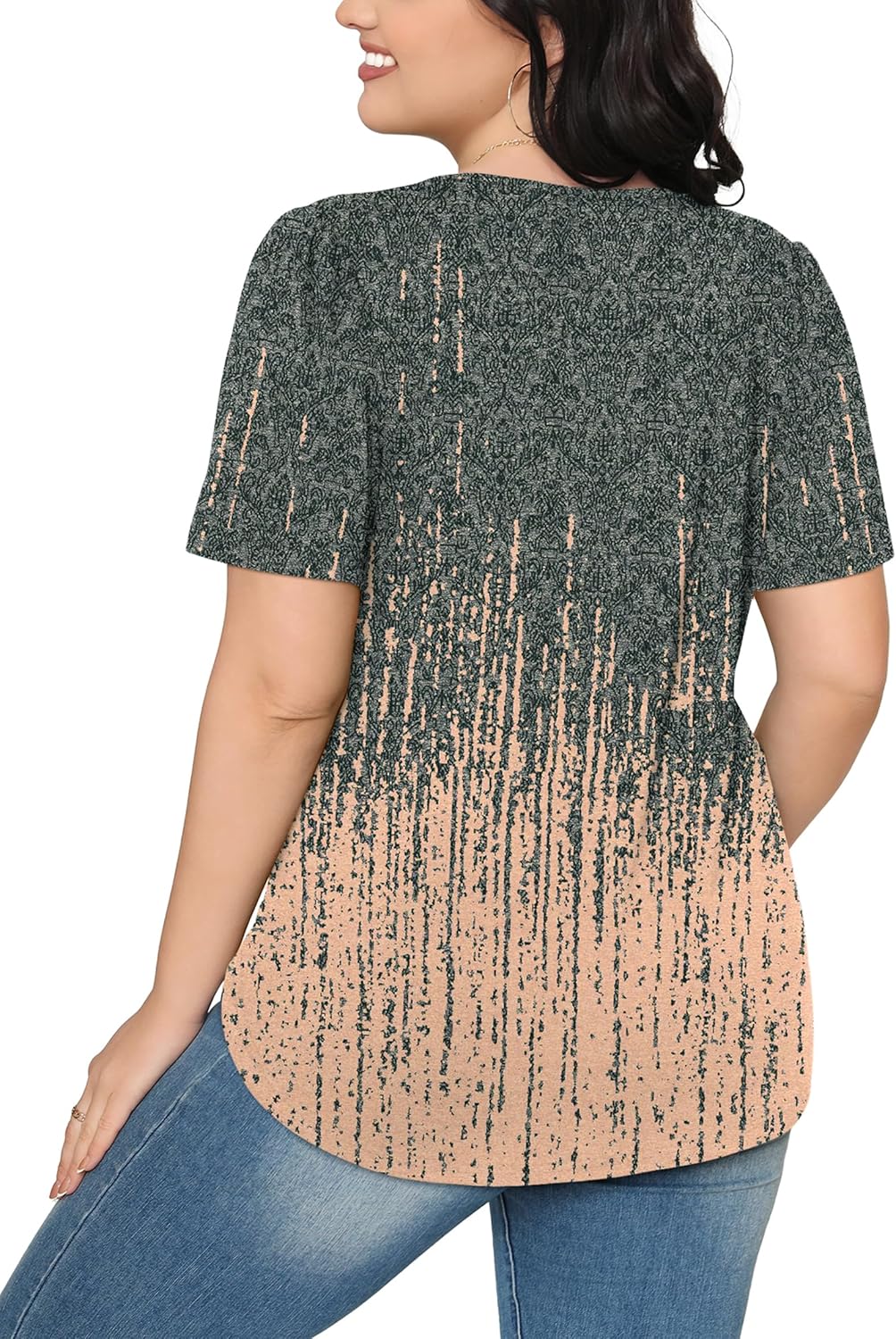 Women’s Short Sleeve Pleated T-Shirt - Casual Scooped Neck Summer Blouse - Picture 226 of 266
