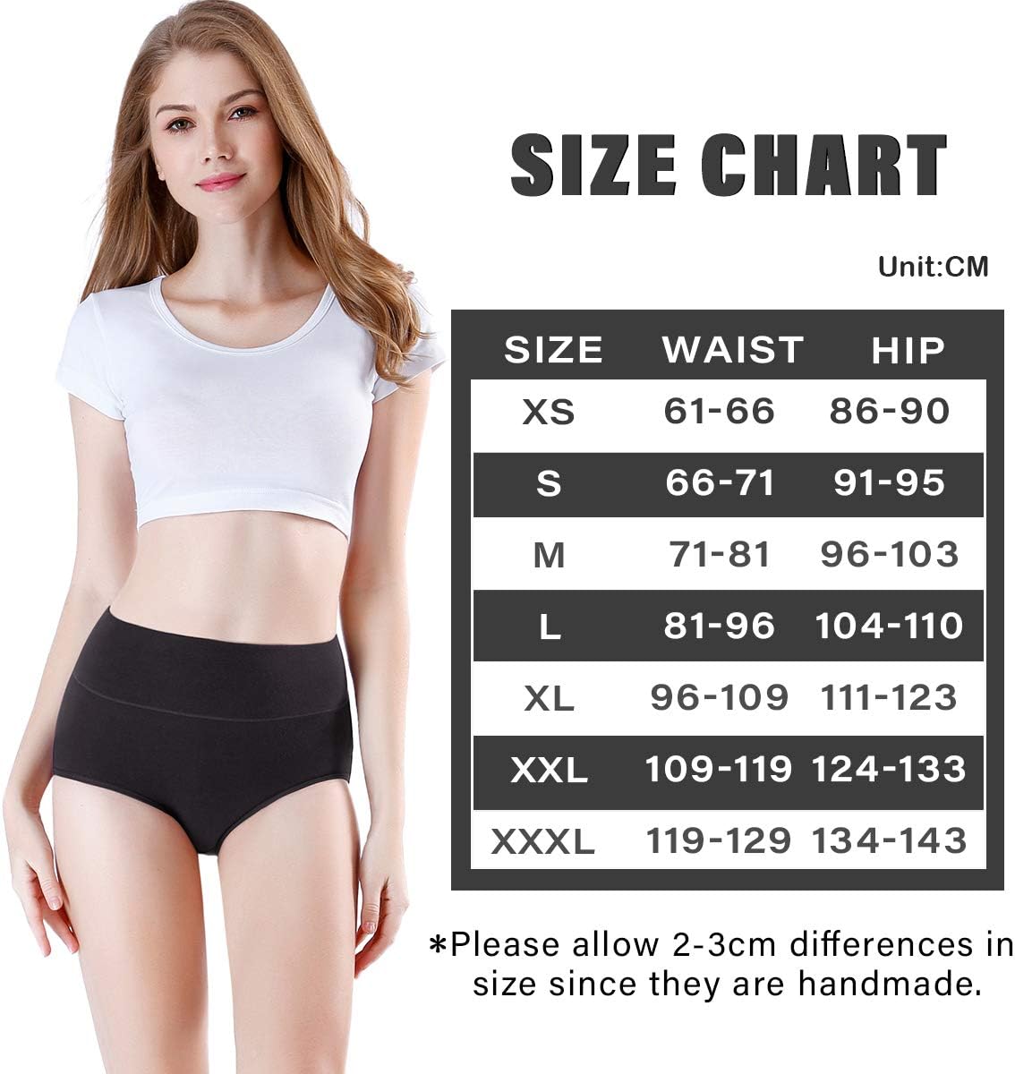 Damen Baumwolle Unterwäsche Hohe Taille Damen Höschen Vollständige Abdeckung Slips 4er Pack - Bild 42 von 58