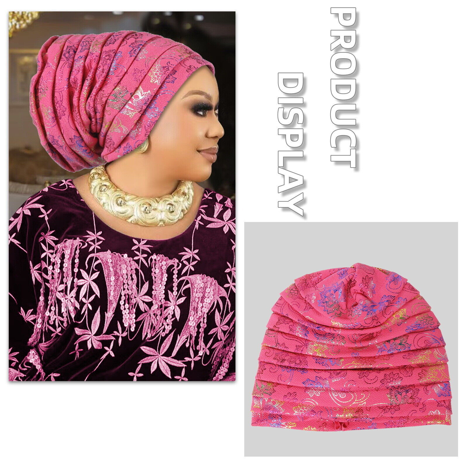 Arabische Eid Haube Mütze Turban Head Wrap Cap Indien Hijabs Damen Kopfbinde Auto Gele - Bild 22 von 34
