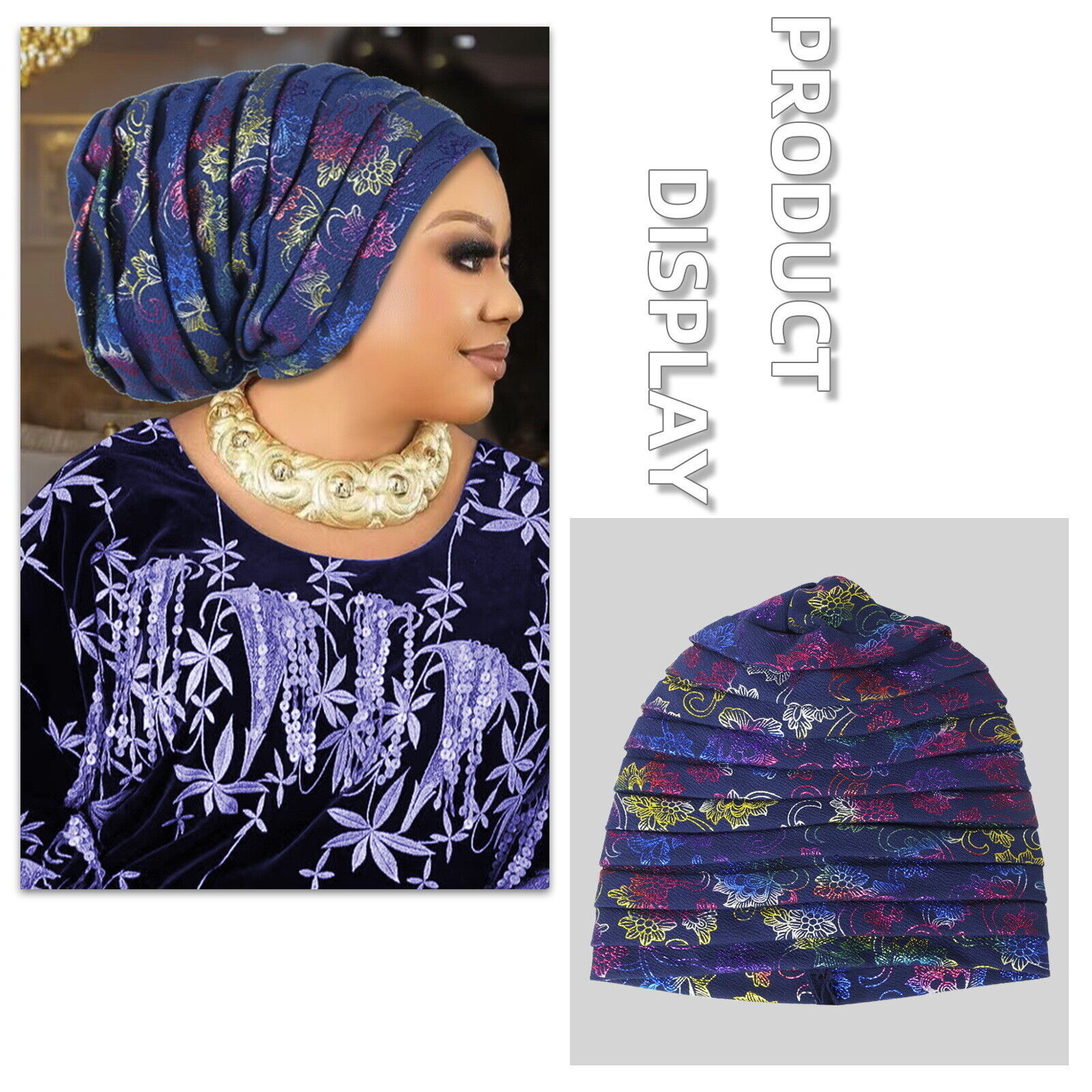 Arabische Eid Haube Mütze Turban Head Wrap Cap Indien Hijabs Damen Kopfbinde Auto Gele - Bild 24 von 34