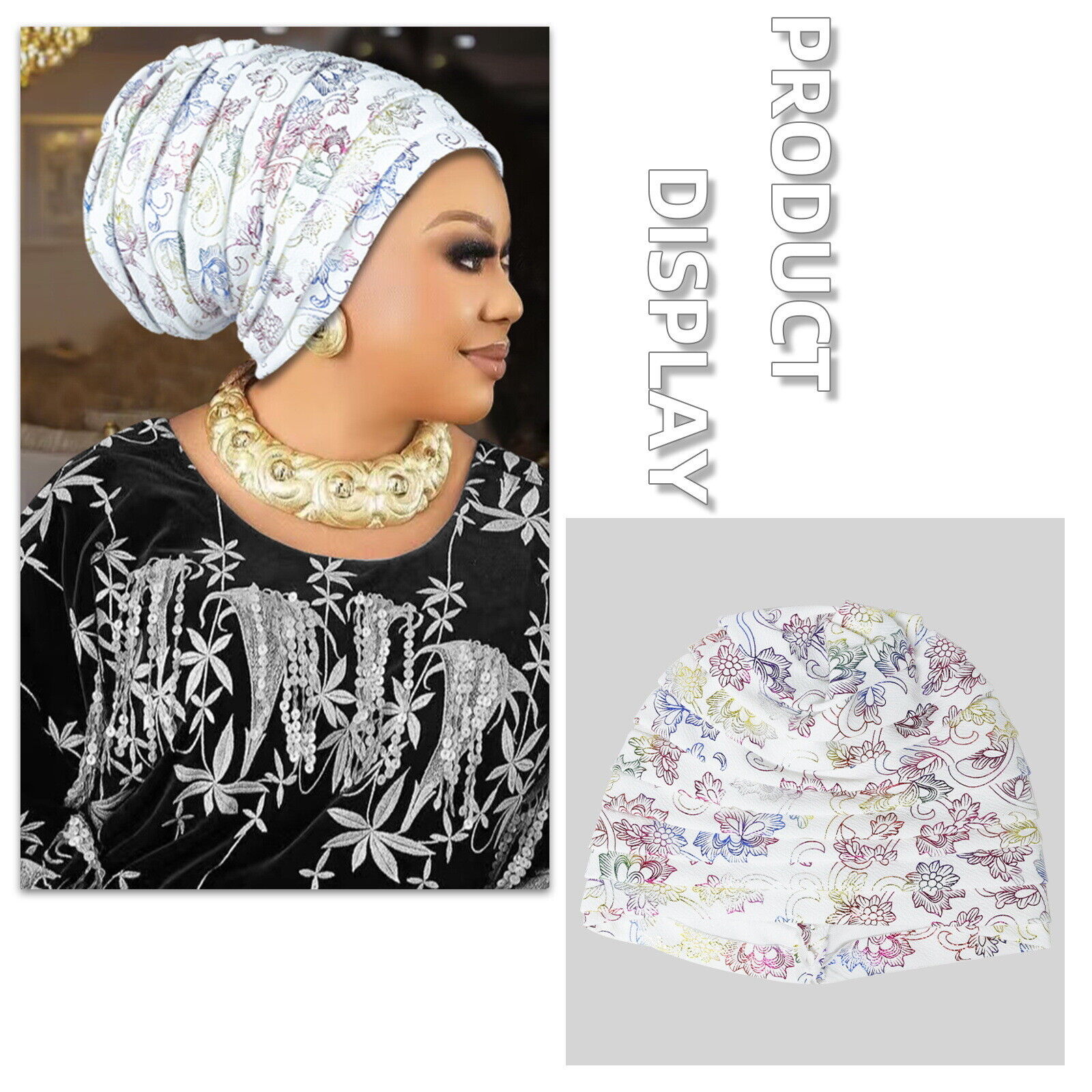 Arabische Eid Haube Mütze Turban Head Wrap Cap Indien Hijabs Damen Kopfbinde Auto Gele - Bild 26 von 34