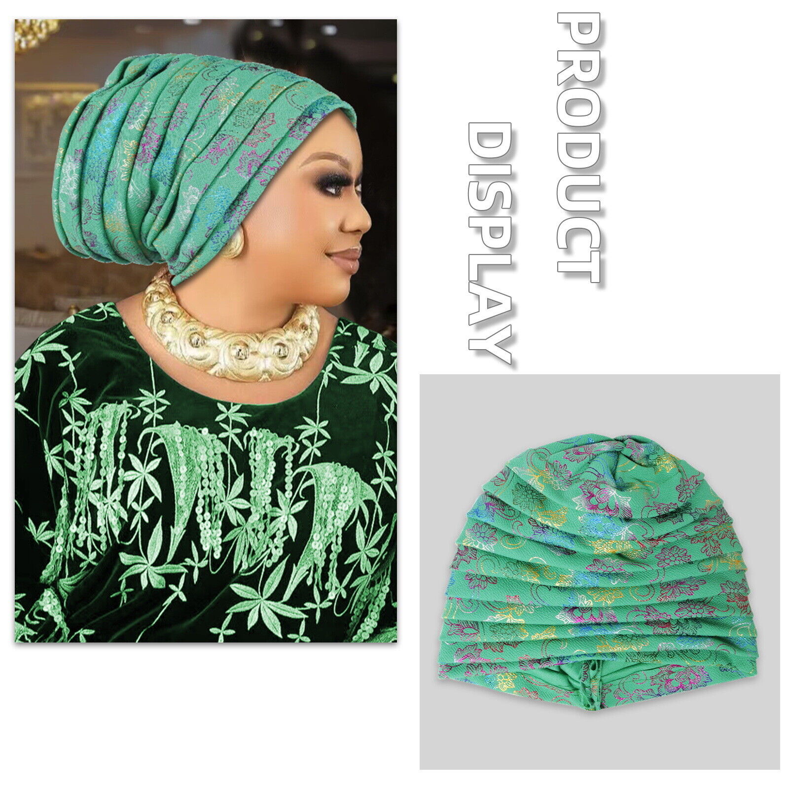 Arabische Eid Haube Mütze Turban Head Wrap Cap Indien Hijabs Damen Kopfbinde Auto Gele - Bild 30 von 34