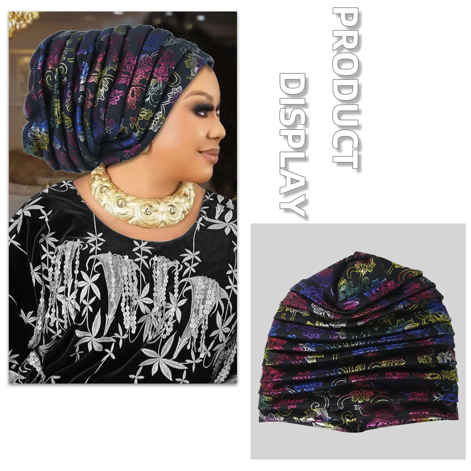 Arabische Eid Haube Mütze Turban Head Wrap Cap Indien Hijabs Damen Kopfbinde Auto Gele - Bild 32 von 34