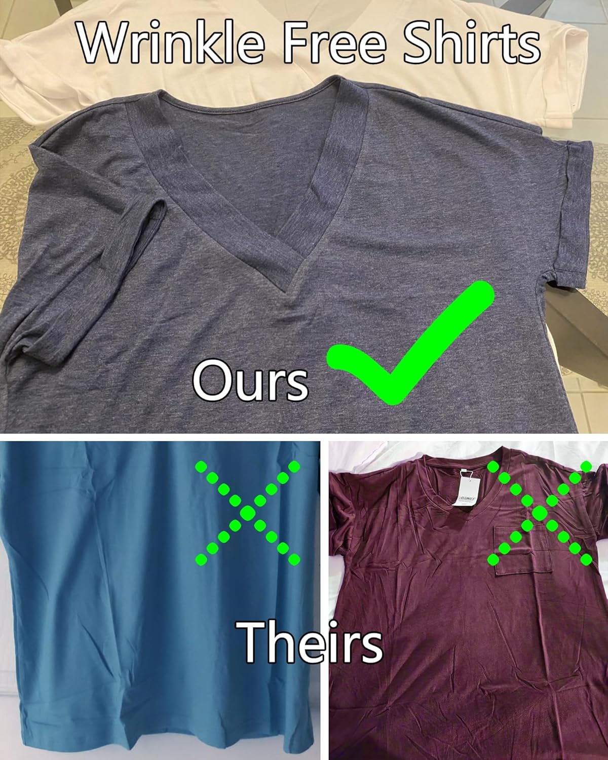 “Women’s Lightweight V Neck Tee - Trendy Soft Casual Tops for Spring Summer - Picture 27 of 113