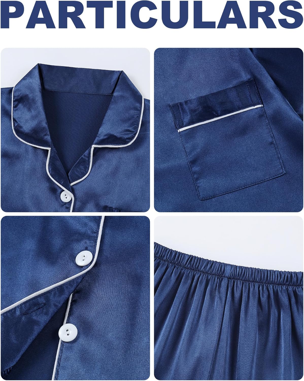 Girls Pajamas Satin Pajama Set Silk Soft Pajama Short Sleeve Sleepwear for Gift - Picture 27 of 43