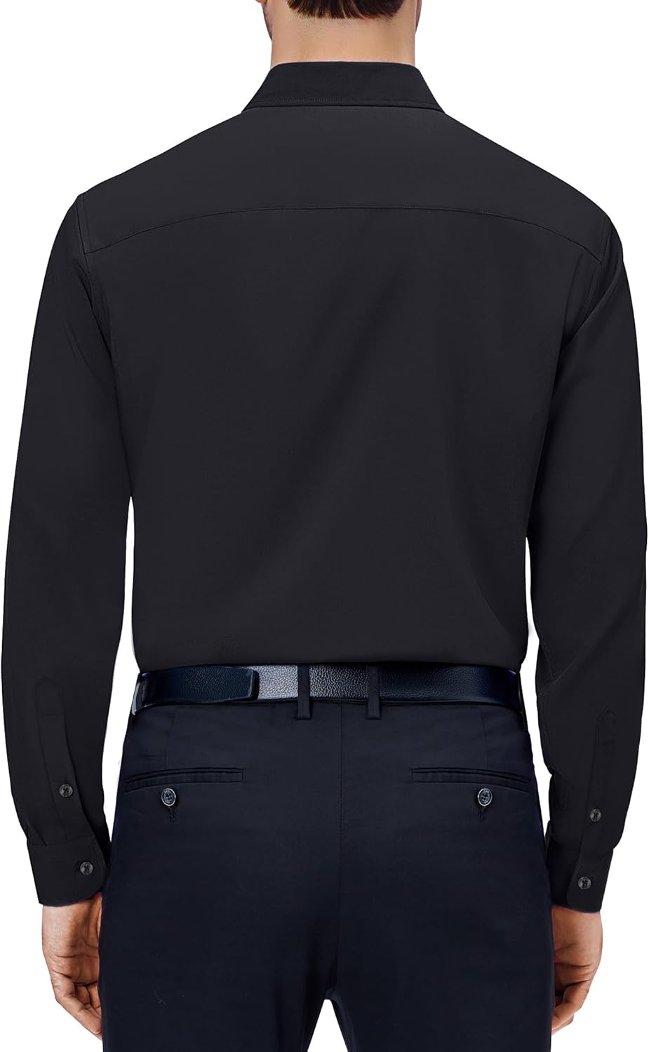 Mens Dress Shirts Stretch Long Sleeve Collared Casual Solid Wedding Dating Shirt - Bild 24 von 152