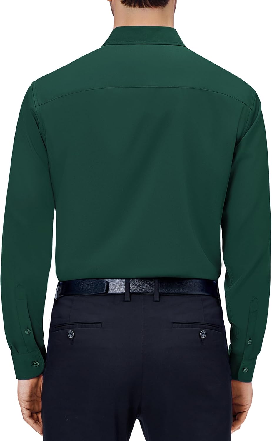 Mens Dress Shirts Stretch Long Sleeve Collared Casual Solid Wedding Dating Shirt - Bild 29 von 152