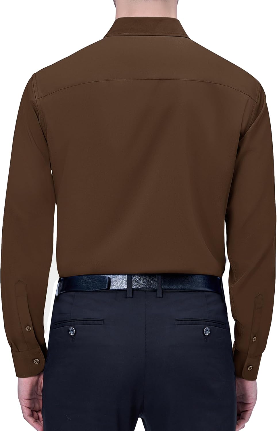 Mens Dress Shirts Stretch Long Sleeve Collared Casual Solid Wedding Dating Shirt - Bild 54 von 152