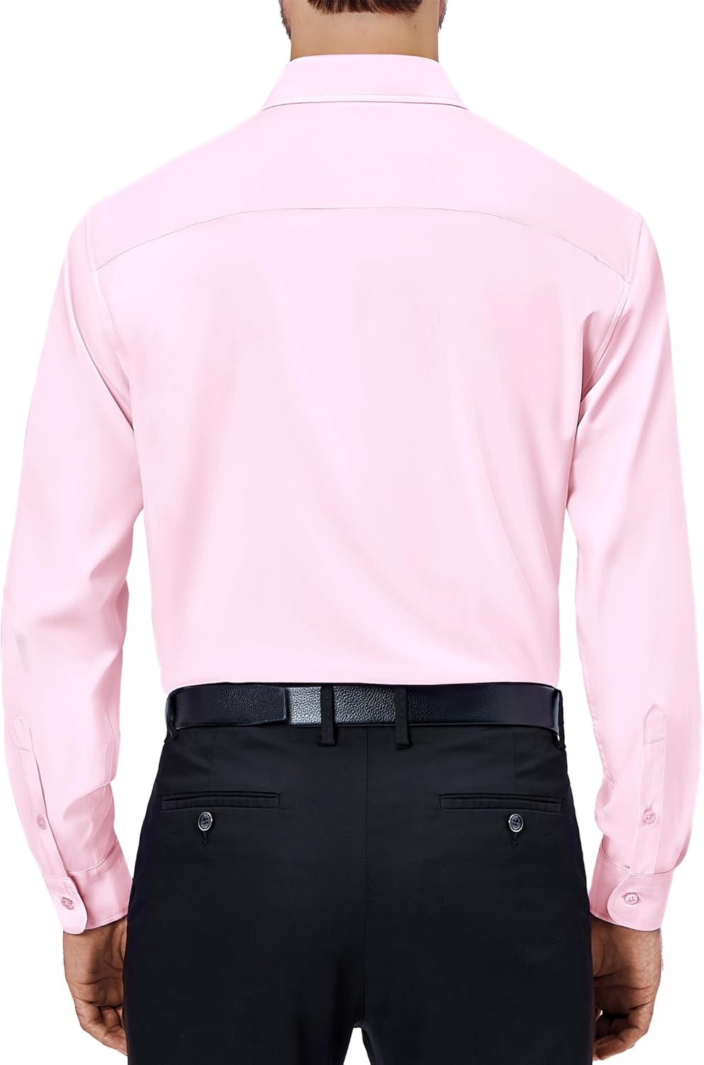 Mens Dress Shirts Stretch Long Sleeve Collared Casual Solid Wedding Dating Shirt - Bild 64 von 152