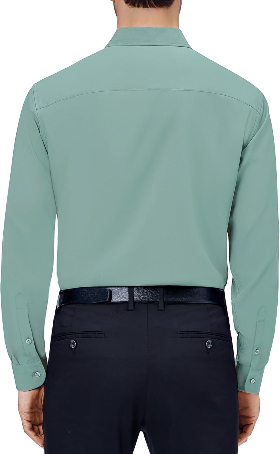 Mens Dress Shirts Stretch Long Sleeve Collared Casual Solid Wedding Dating Shirt - Bild 79 von 152