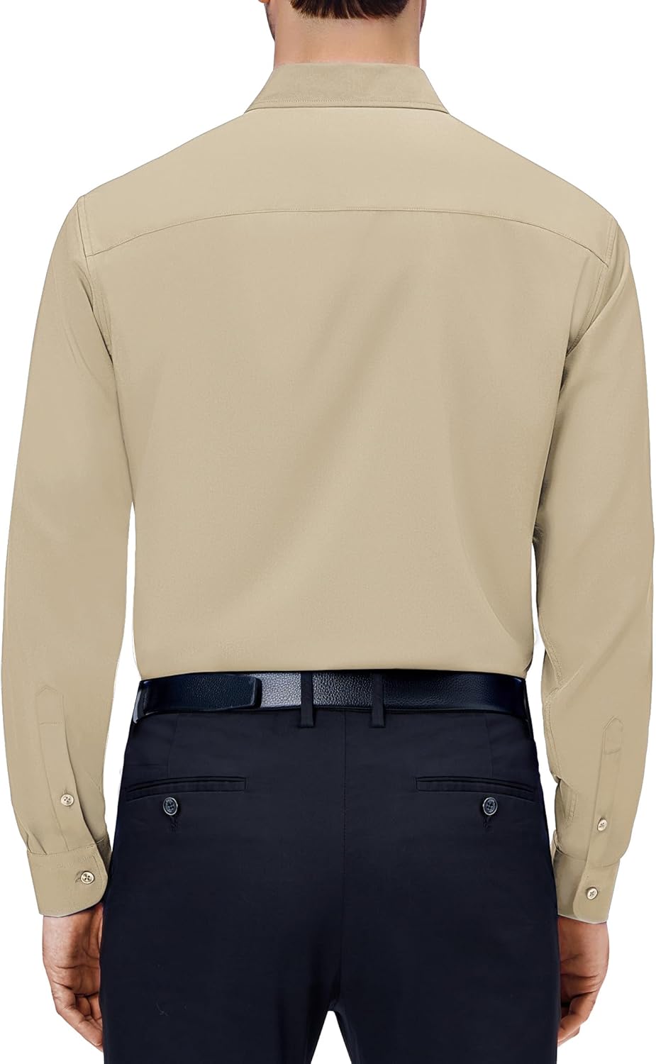 Mens Dress Shirts Stretch Long Sleeve Collared Casual Solid Wedding Dating Shirt - Bild 89 von 152