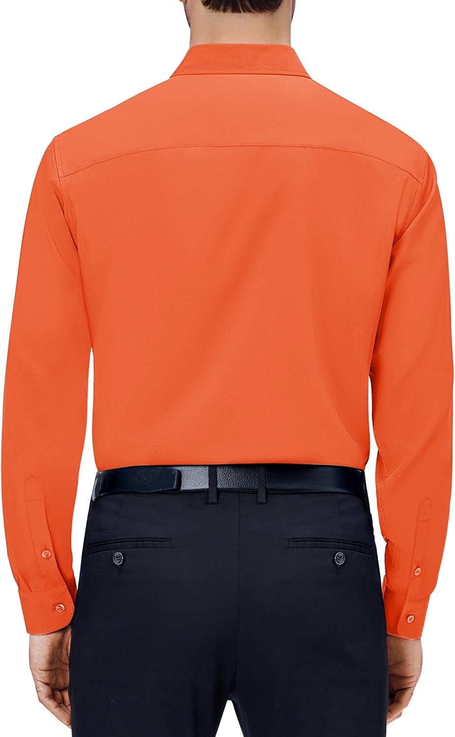 Mens Dress Shirts Stretch Long Sleeve Collared Casual Solid Wedding Dating Shirt - Bild 94 von 152