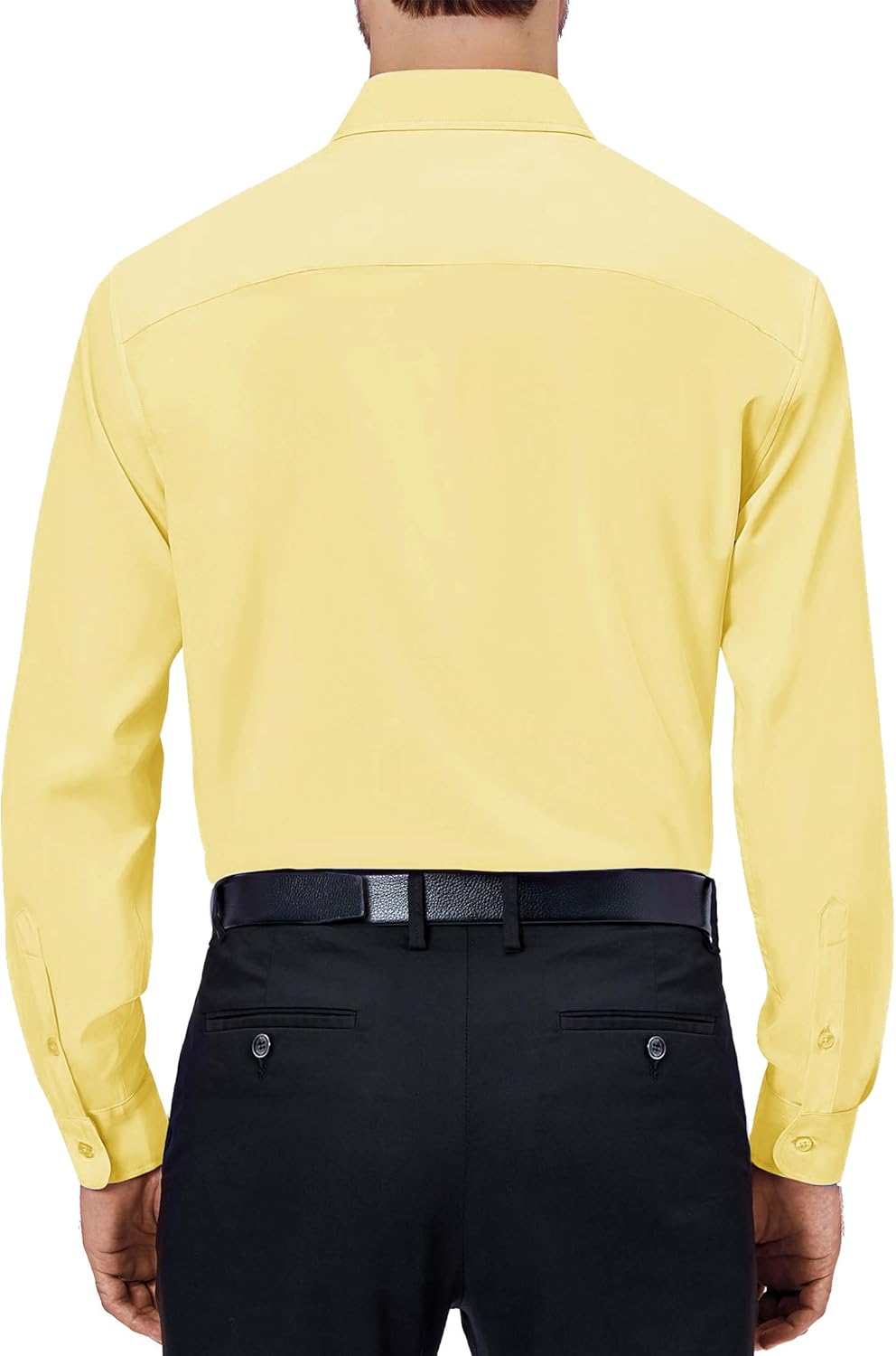 Mens Dress Shirts Stretch Long Sleeve Collared Casual Solid Wedding Dating Shirt - Bild 104 von 152