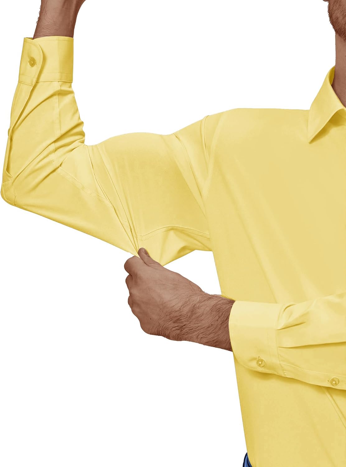 Mens Dress Shirts Stretch Long Sleeve Collared Casual Solid Wedding Dating Shirt - Bild 105 von 152