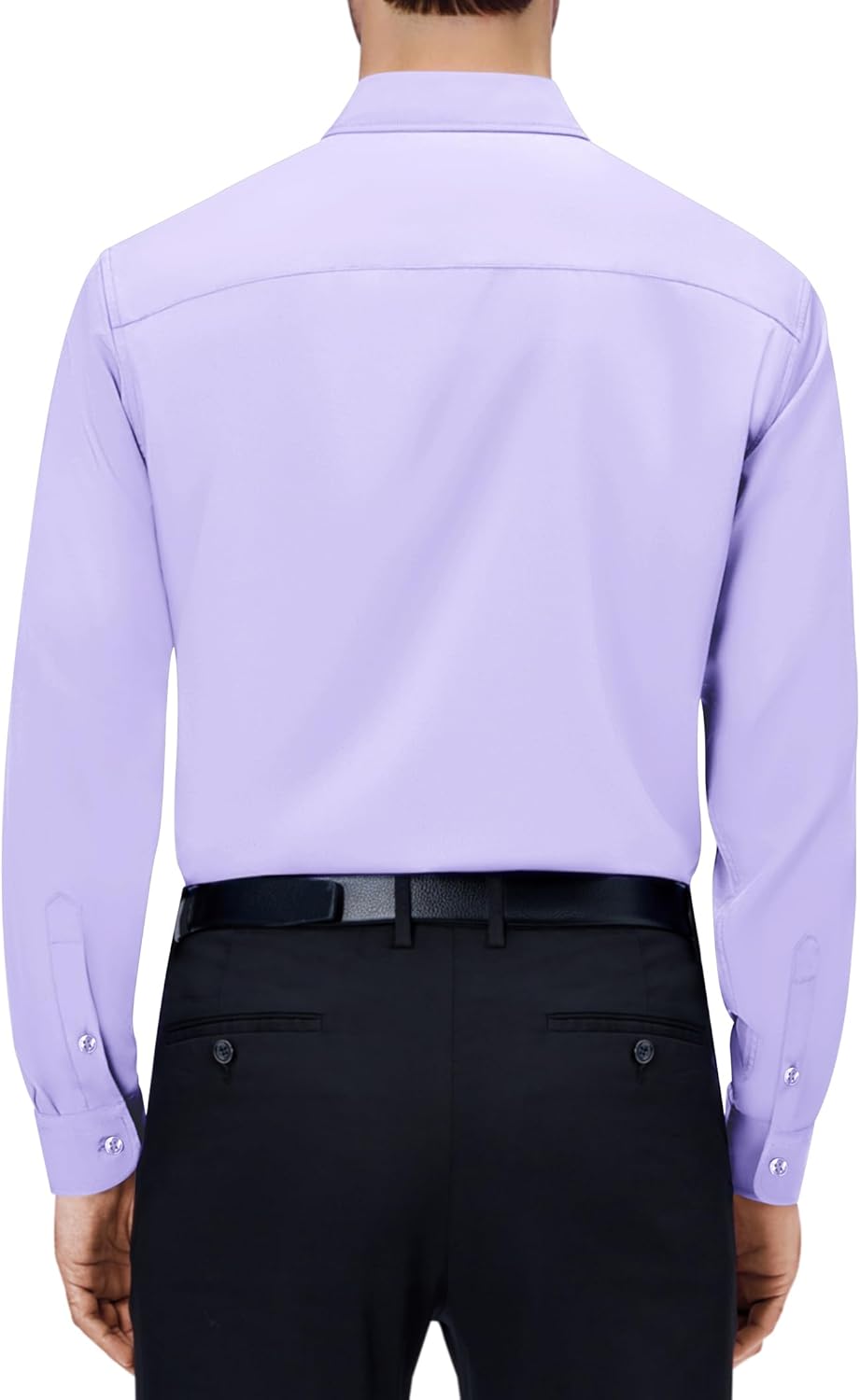 Mens Dress Shirts Stretch Long Sleeve Collared Casual Solid Wedding Dating Shirt - Bild 109 von 152
