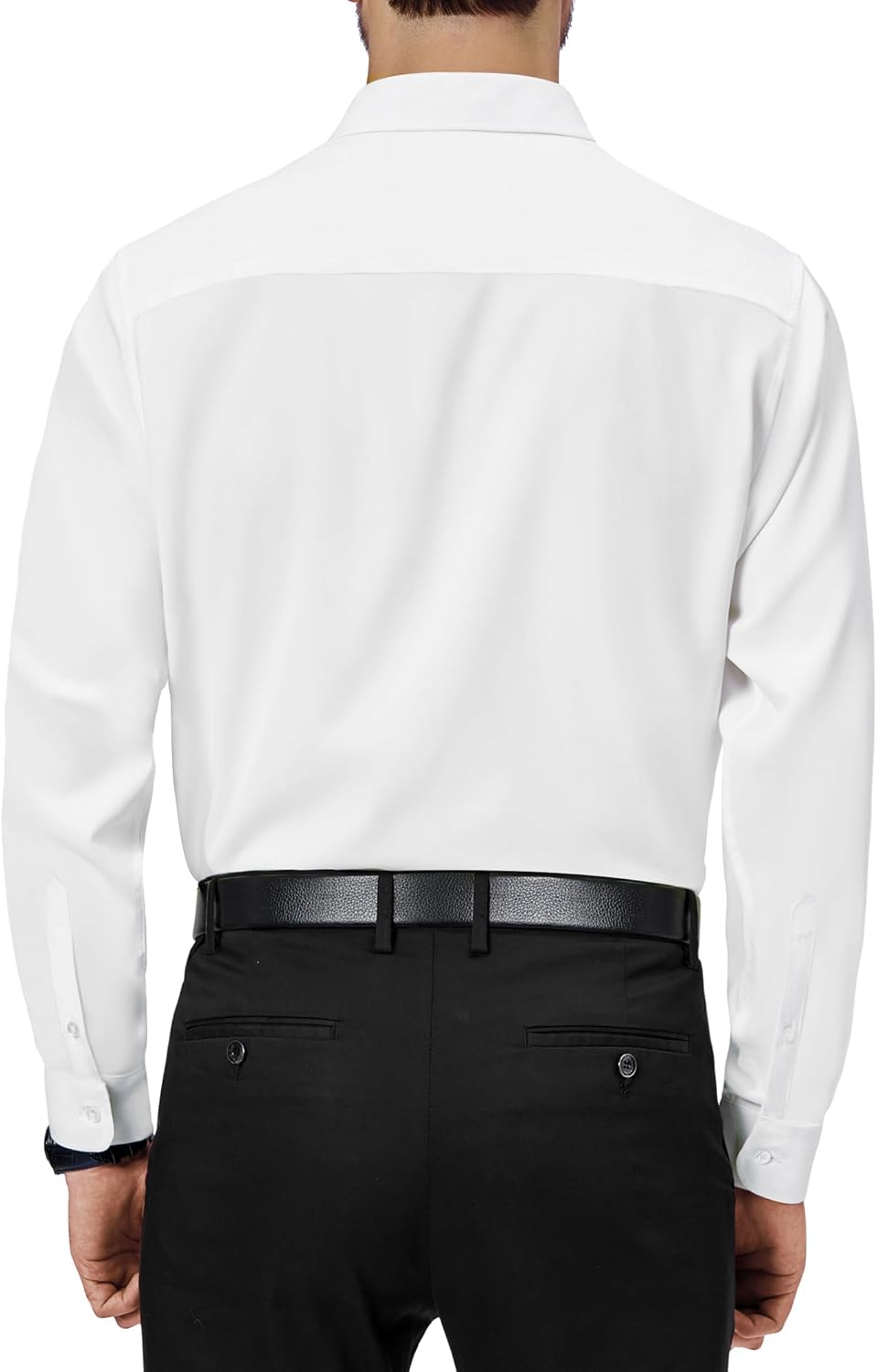 Mens Dress Shirts Stretch Long Sleeve Collared Casual Solid Wedding Dating Shirt - Bild 114 von 152