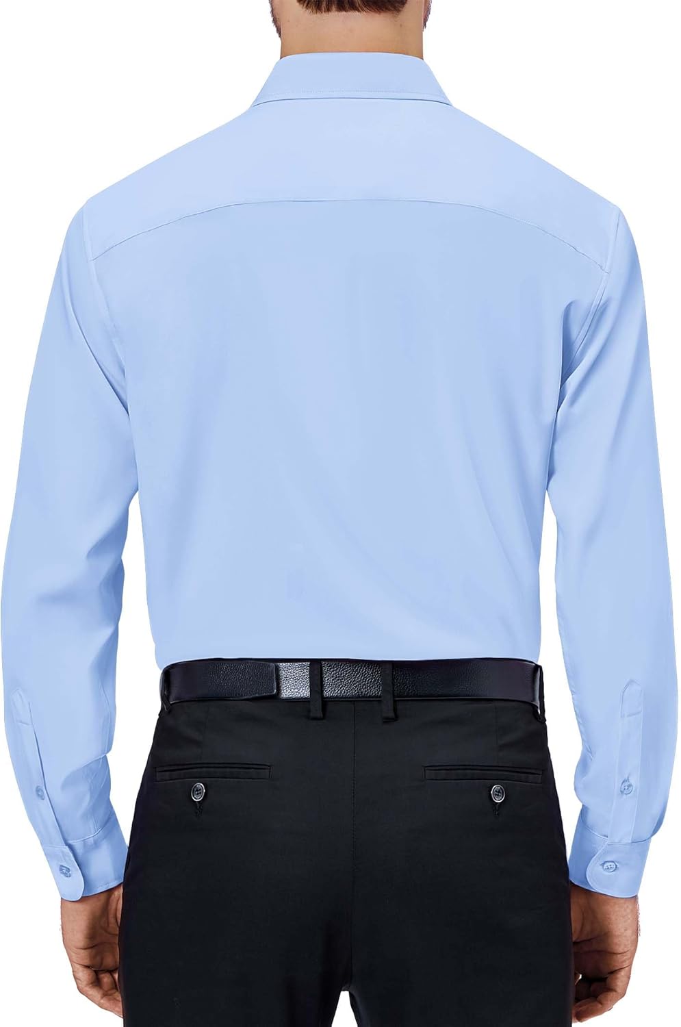 Mens Dress Shirts Stretch Long Sleeve Collared Casual Solid Wedding Dating Shirt - Bild 119 von 152
