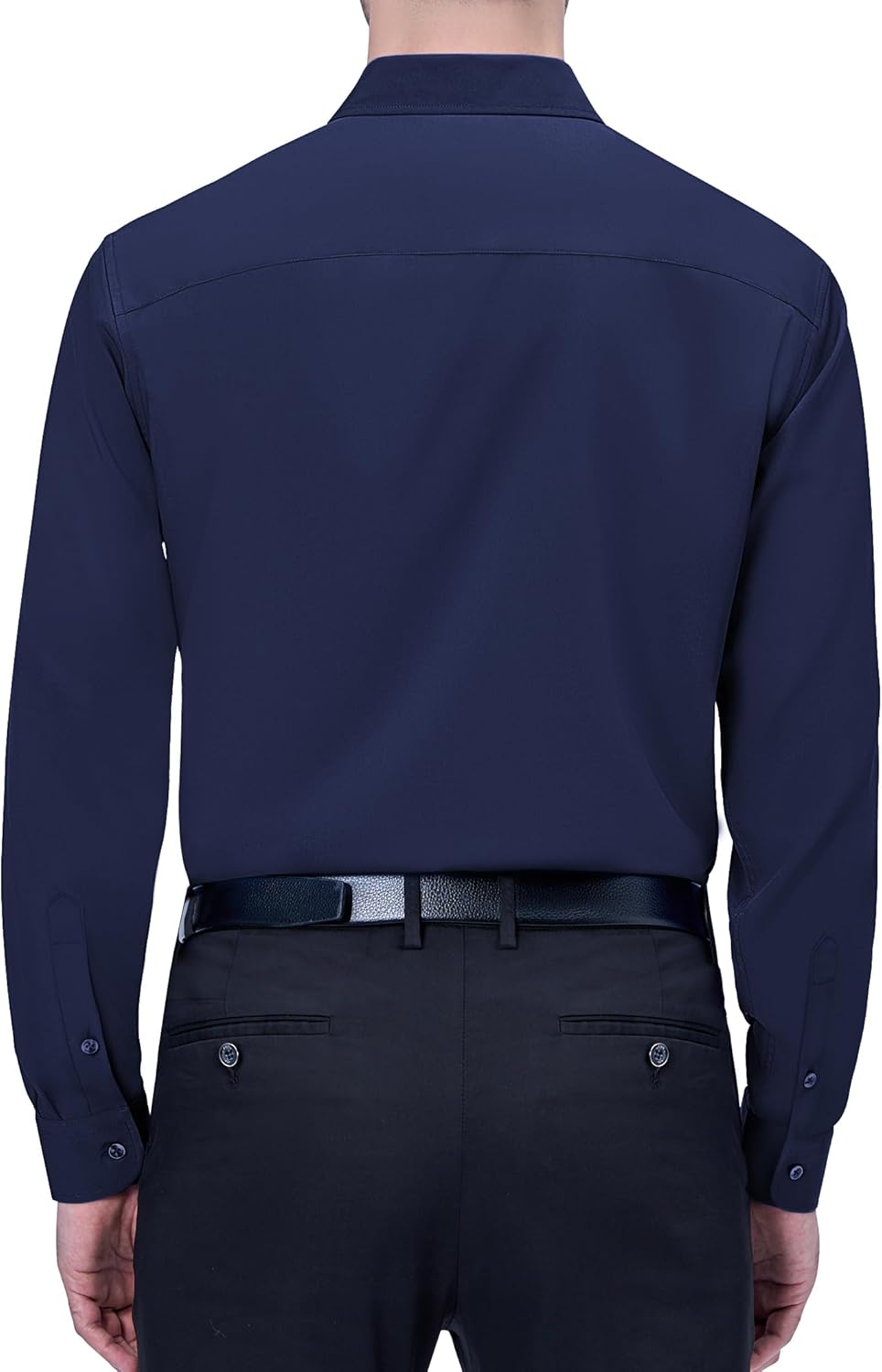 Mens Dress Shirts Stretch Long Sleeve Collared Casual Solid Wedding Dating Shirt - Bild 124 von 152