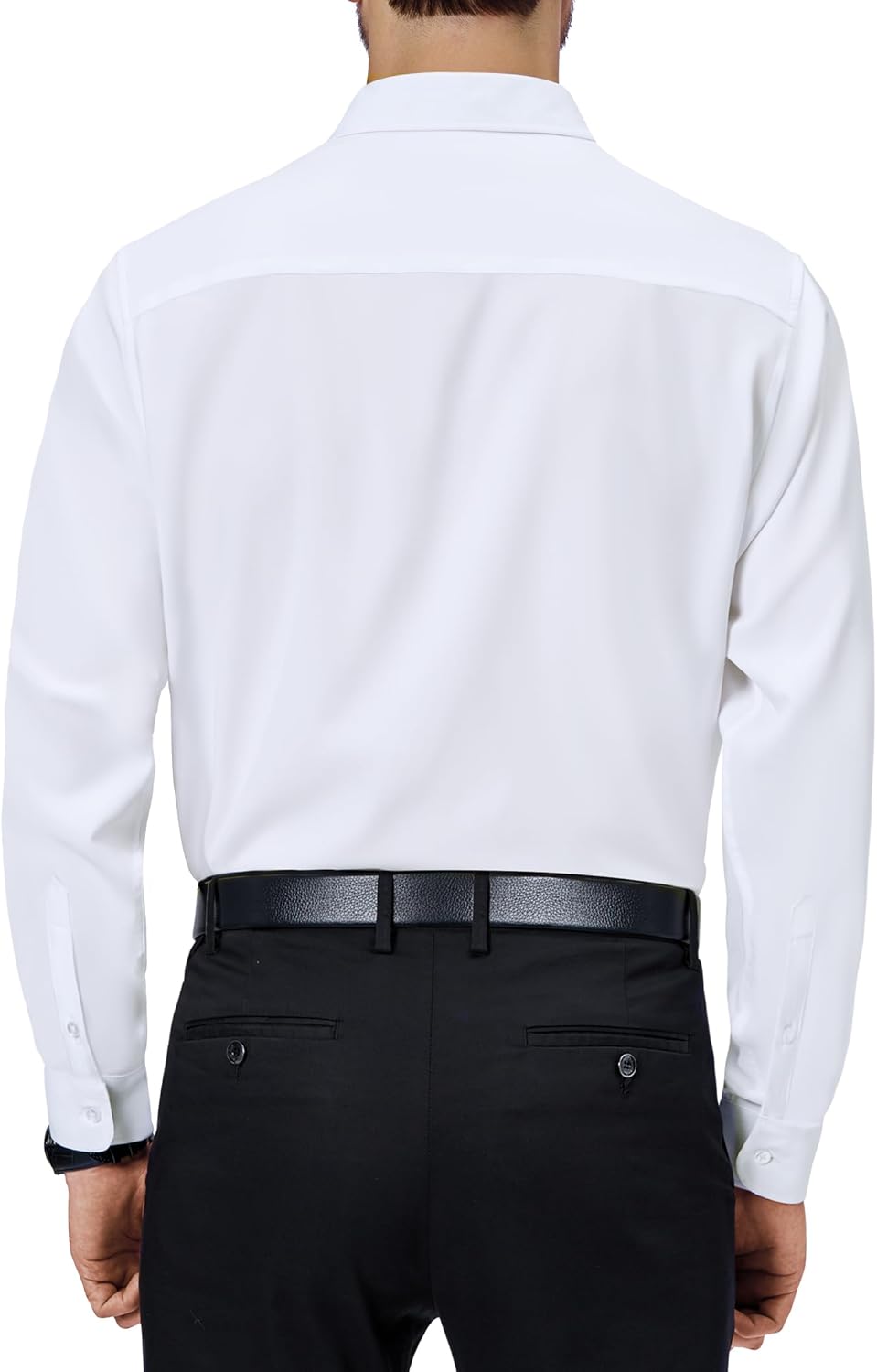 Mens Dress Shirts Stretch Long Sleeve Collared Casual Solid Wedding Dating Shirt - Bild 134 von 152