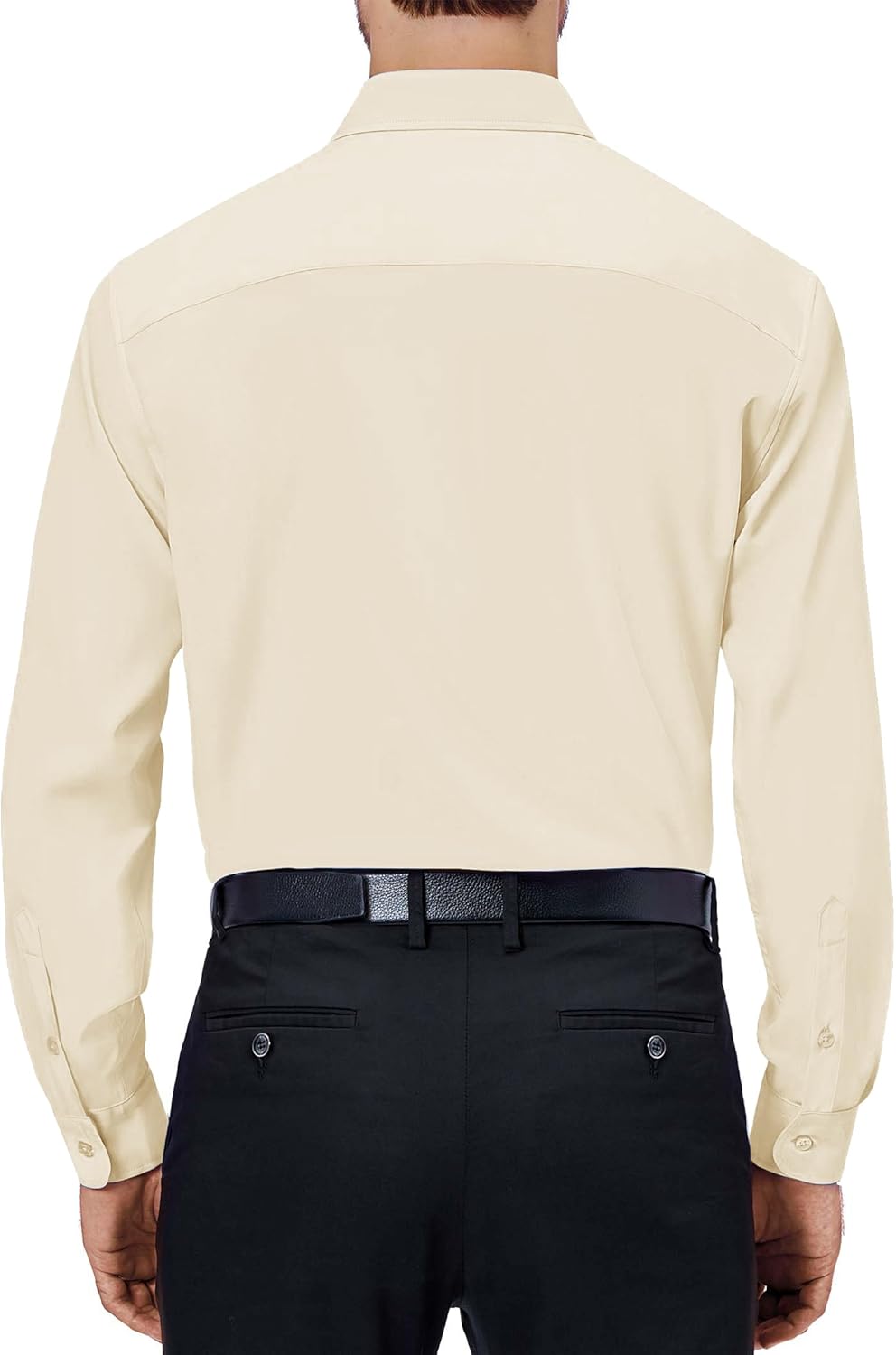 Mens Dress Shirts Stretch Long Sleeve Collared Casual Solid Wedding Dating Shirt - Bild 144 von 152