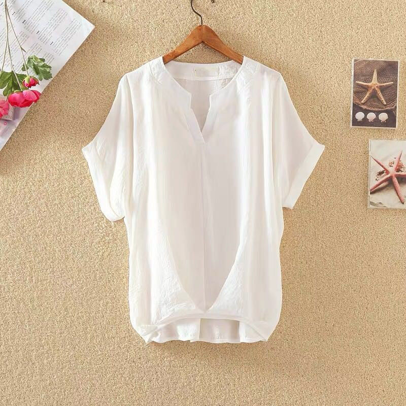 Einfarbig und V-Ausschnitt Fledermausärmel Top locker schlankmachend Chiffon Shirt Bluse - Bild 26 von 27