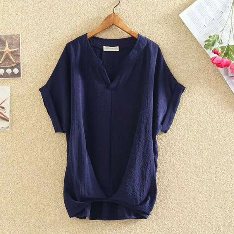 Einfarbig und V-Ausschnitt Fledermausärmel Top locker schlankmachend Chiffon Shirt Bluse - Bild 24 von 27