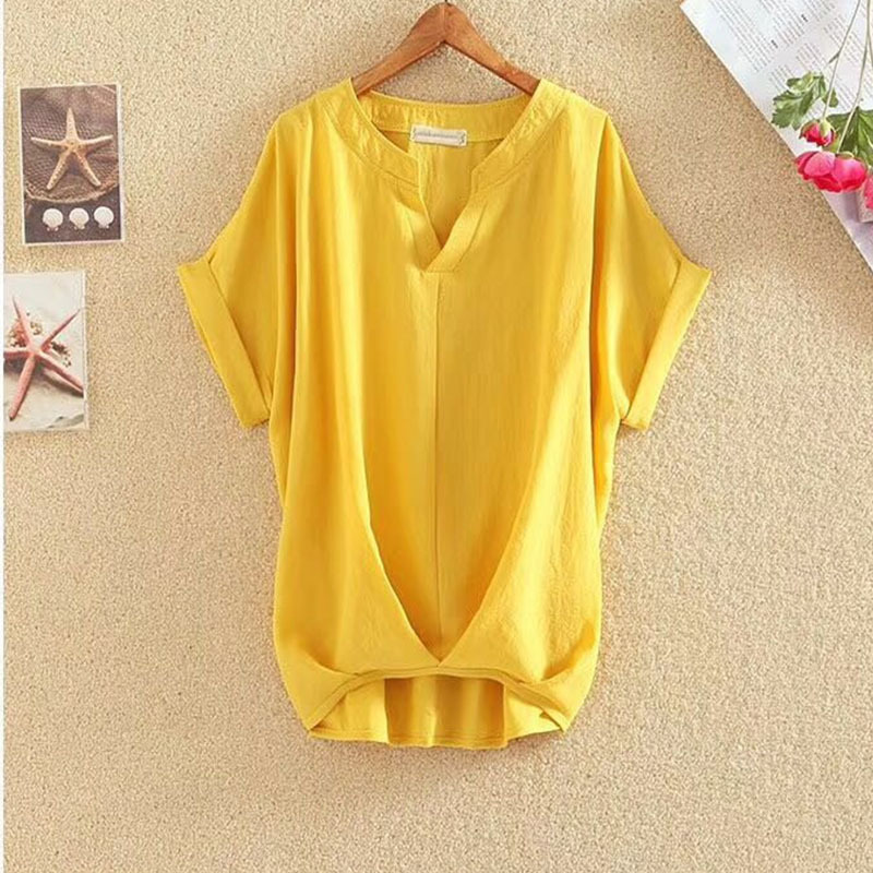 Einfarbig und V-Ausschnitt Fledermausärmel Top locker schlankmachend Chiffon Shirt Bluse - Bild 27 von 27