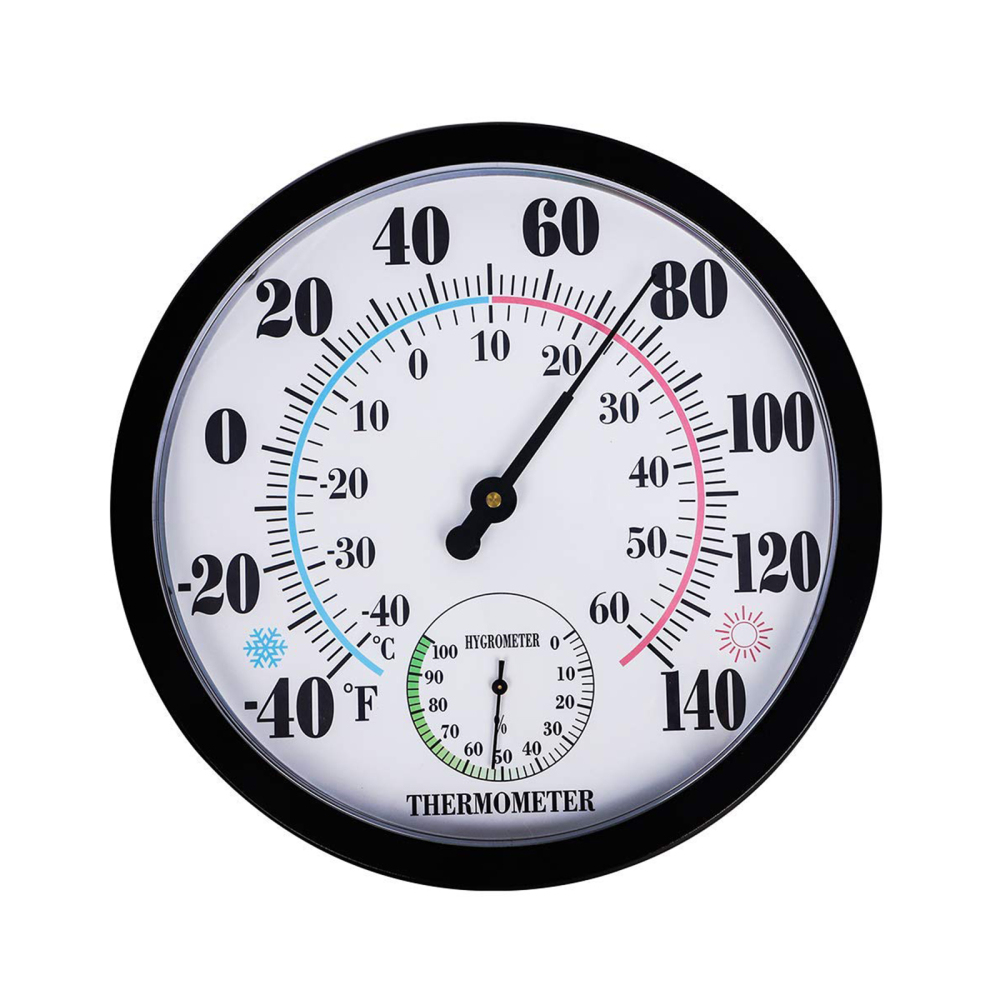 Indoor Outdoor Wall Weather Thermometers With Hygrometer Large Numbers for Patio - Picture 16 of 16