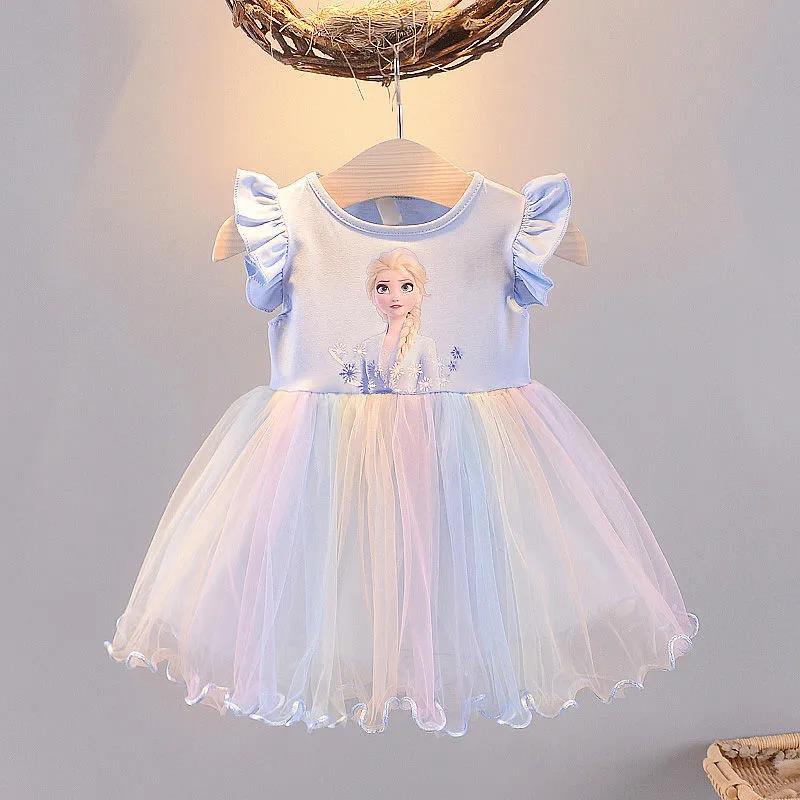 Kids Girls Elsa Princess Tutu Dress Birthday Fancy Dress Party Cosplay Costume - Picture 12 of 13