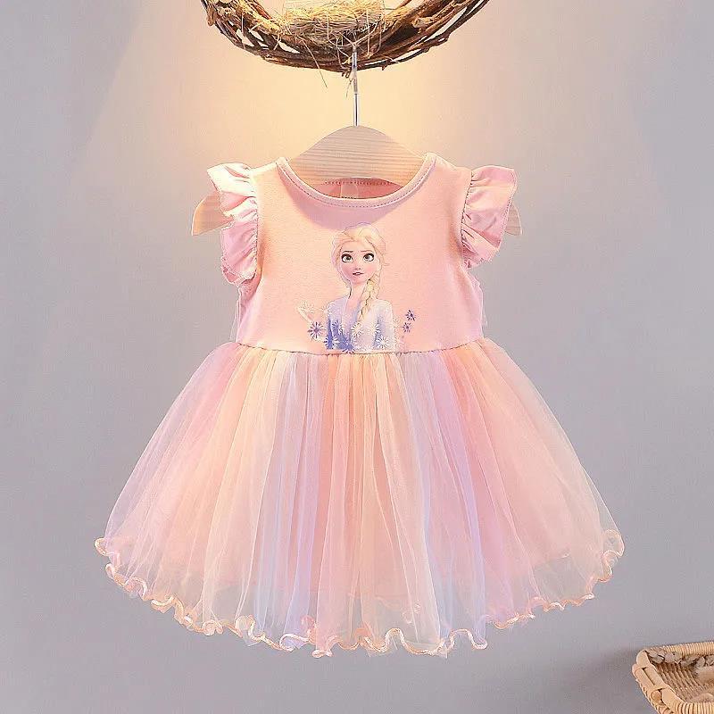 Kids Girls Elsa Princess Tutu Dress Birthday Fancy Dress Party Cosplay Costume