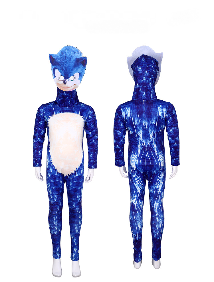 Kids Adult Sonic The Hedgehog Cosplay Costume Jumpsuit Halloween Fancy Outfit - Picture 13 of 13