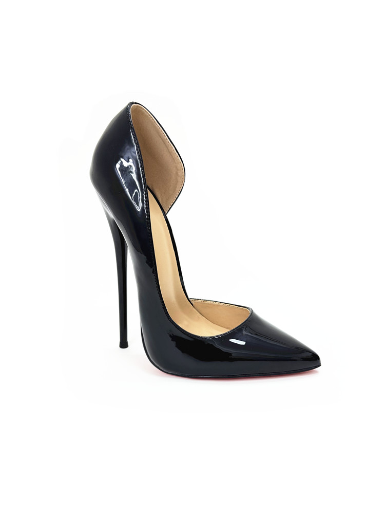 Sexy Women Patent Leather Slip On High Heels Pointed Toe Cut Out Evening Shoes - Picture 18 of 22