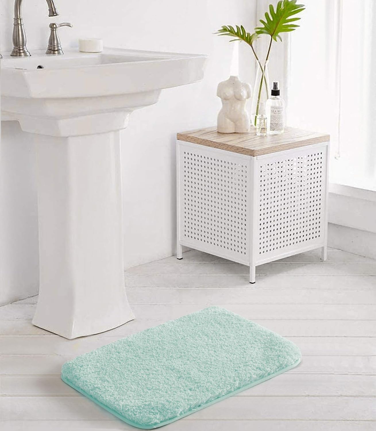 Soft Non-Slip Microfiber Bath Mat Water Absorbent Shaggy Rug for Bathroom - Picture 22 of 296