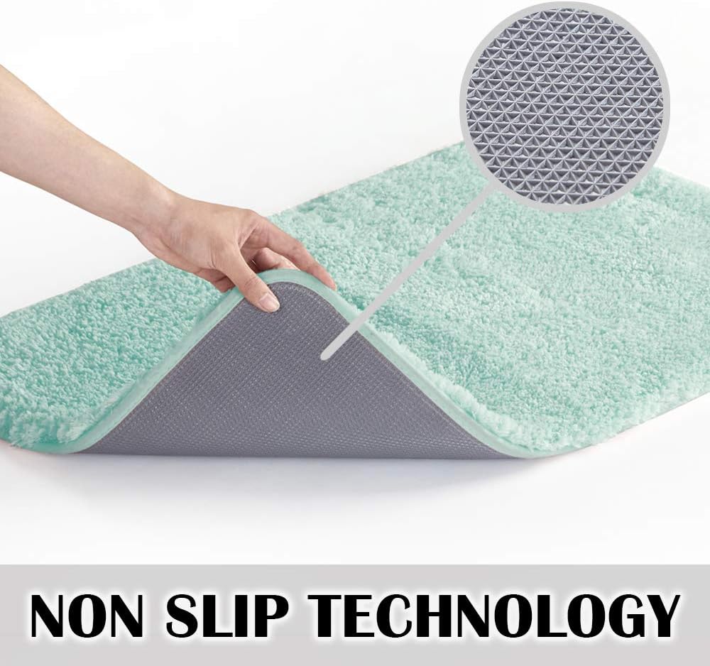 Soft Non-Slip Microfiber Bath Mat Water Absorbent Shaggy Rug for Bathroom - Picture 23 of 296