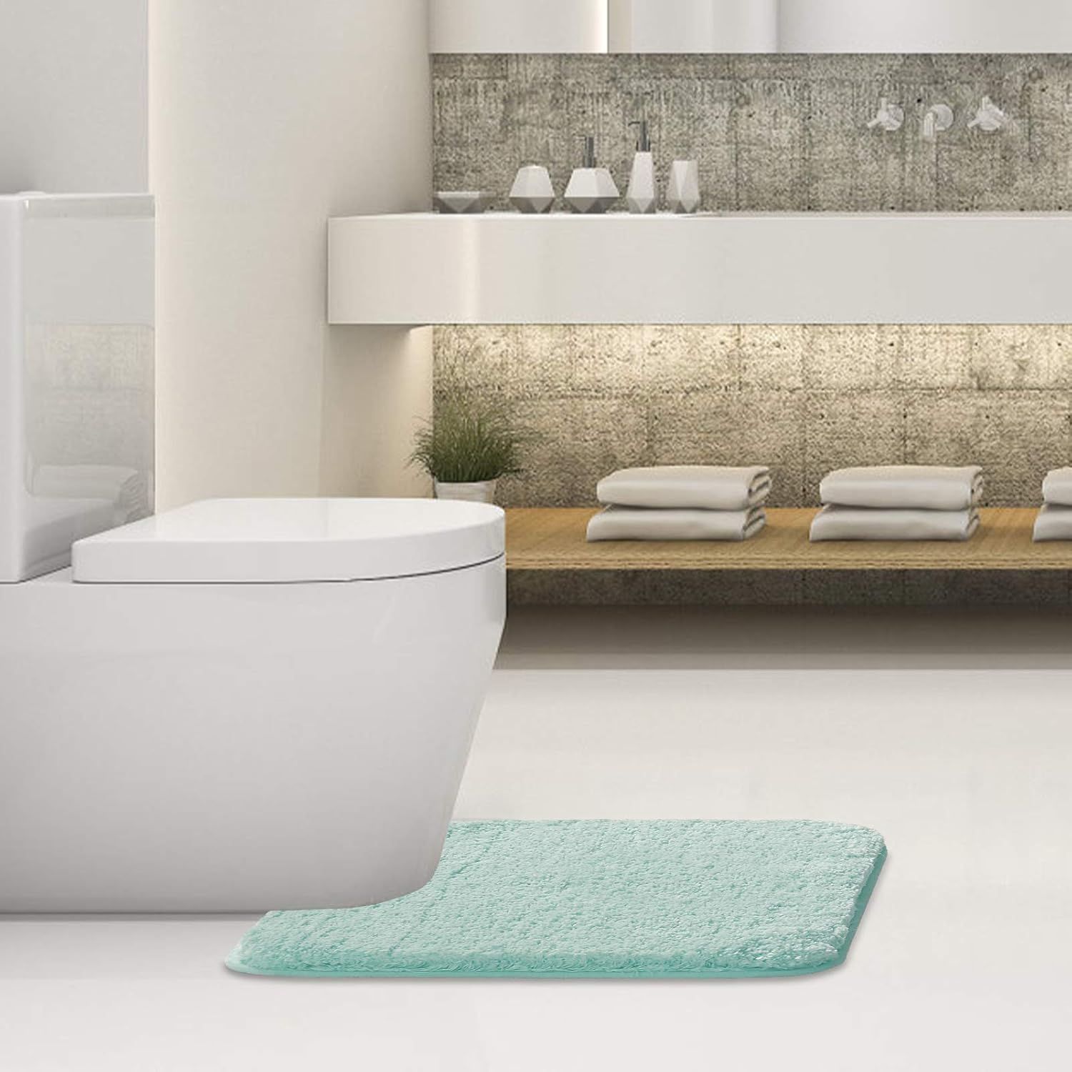Soft Non-Slip Microfiber Bath Mat Water Absorbent Shaggy Rug for Bathroom - Picture 29 of 296