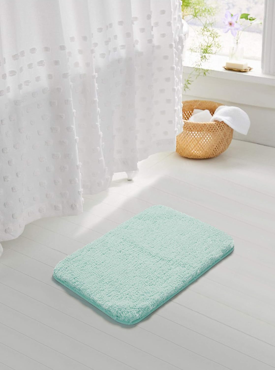 Soft Non-Slip Microfiber Bath Mat Water Absorbent Shaggy Rug for Bathroom - Picture 31 of 296