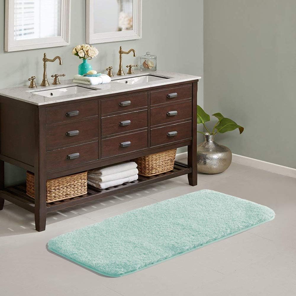 Soft Non-Slip Microfiber Bath Mat Water Absorbent Shaggy Rug for Bathroom - Picture 32 of 296