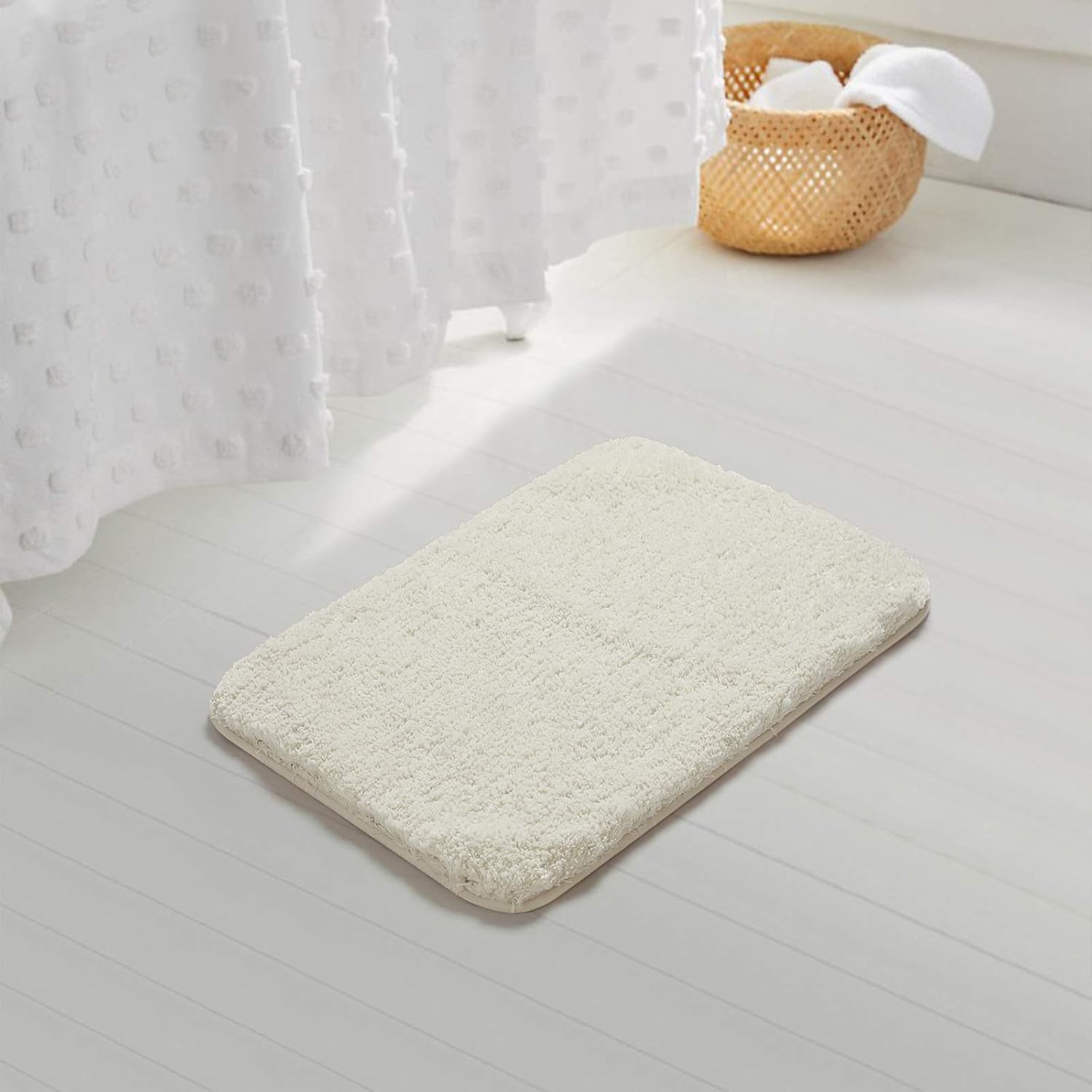 Soft Non-Slip Microfiber Bath Mat Water Absorbent Shaggy Rug for Bathroom - Picture 34 of 296