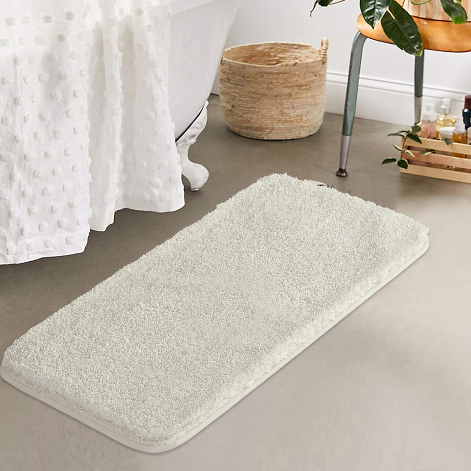 Soft Non-Slip Microfiber Bath Mat Water Absorbent Shaggy Rug for Bathroom - Picture 41 of 296
