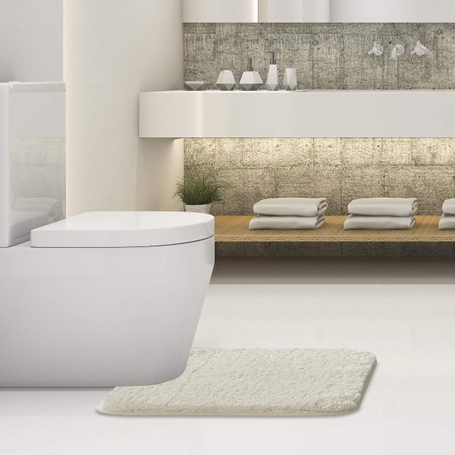 Soft Non-Slip Microfiber Bath Mat Water Absorbent Shaggy Rug for Bathroom - Picture 44 of 296
