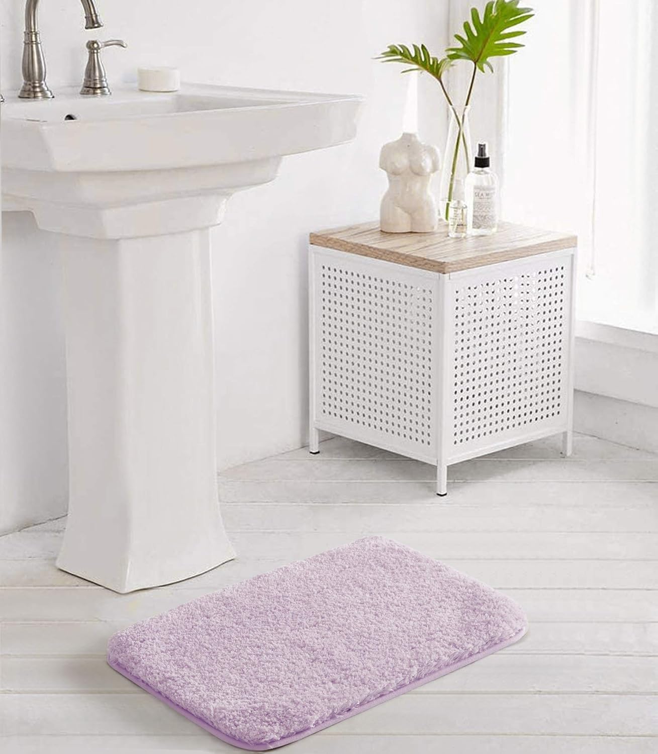 Soft Non-Slip Microfiber Bath Mat Water Absorbent Shaggy Rug for Bathroom - Picture 64 of 296